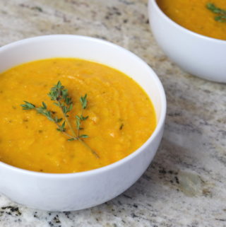 Parsnip-carrot-soup | delicious-low-FODMAP-soup | Tallulah's-Treats | Winter-soups | vegan-soup | rosemary
