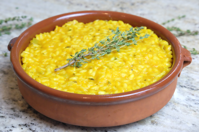 Pumpkin-thyme-risotto | halloween-meals | vegan | low-FODMAP | Tallulah's Treats 