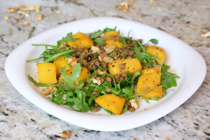 Pumpkin-walnut-rocket-lentil-salad | best-vegan-salad | winter-salad |vegan | low-FODMAP | Tallulahs-treats | delicious | tasty | heaven | best-salads-ever 